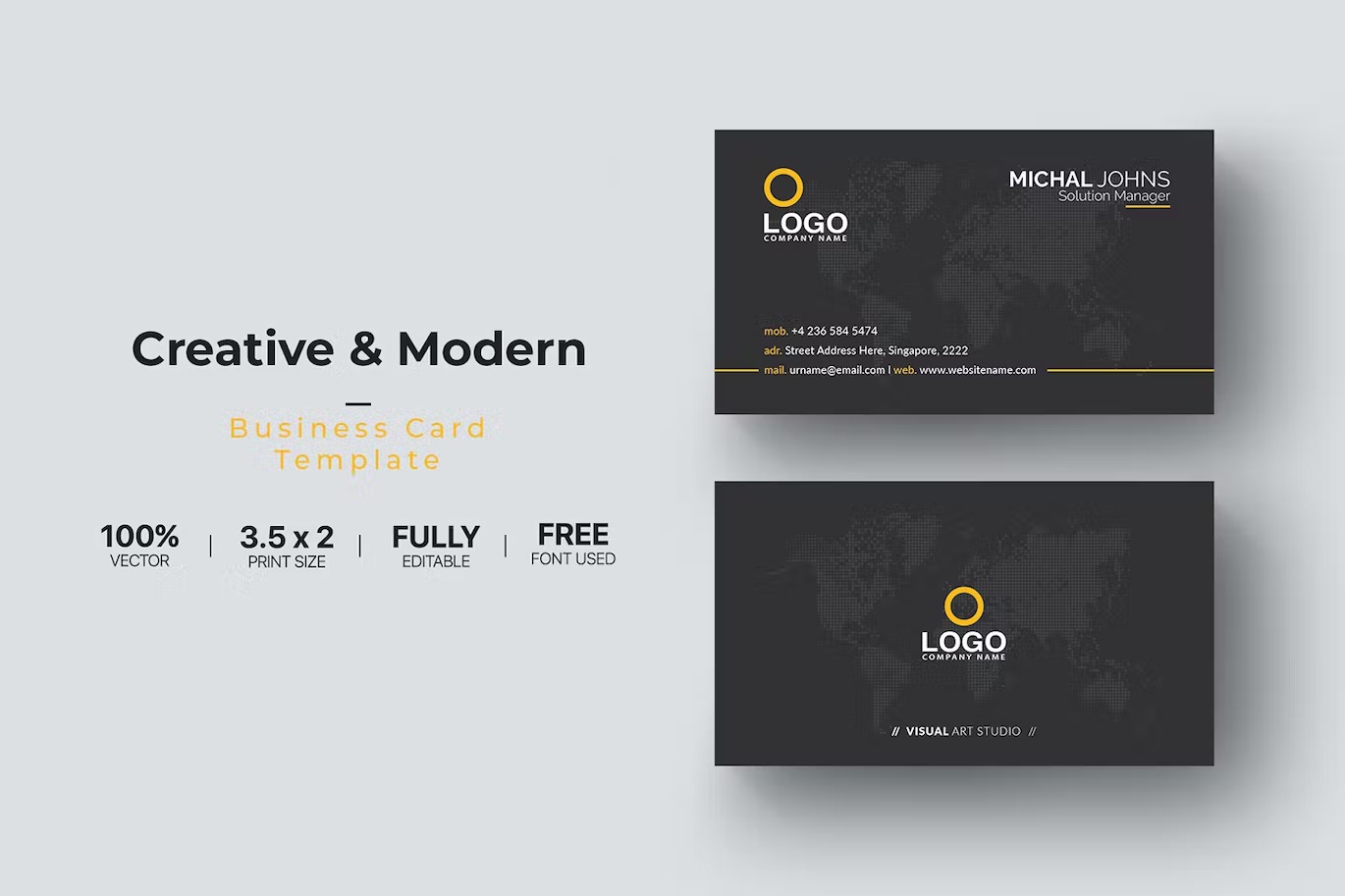 black business card