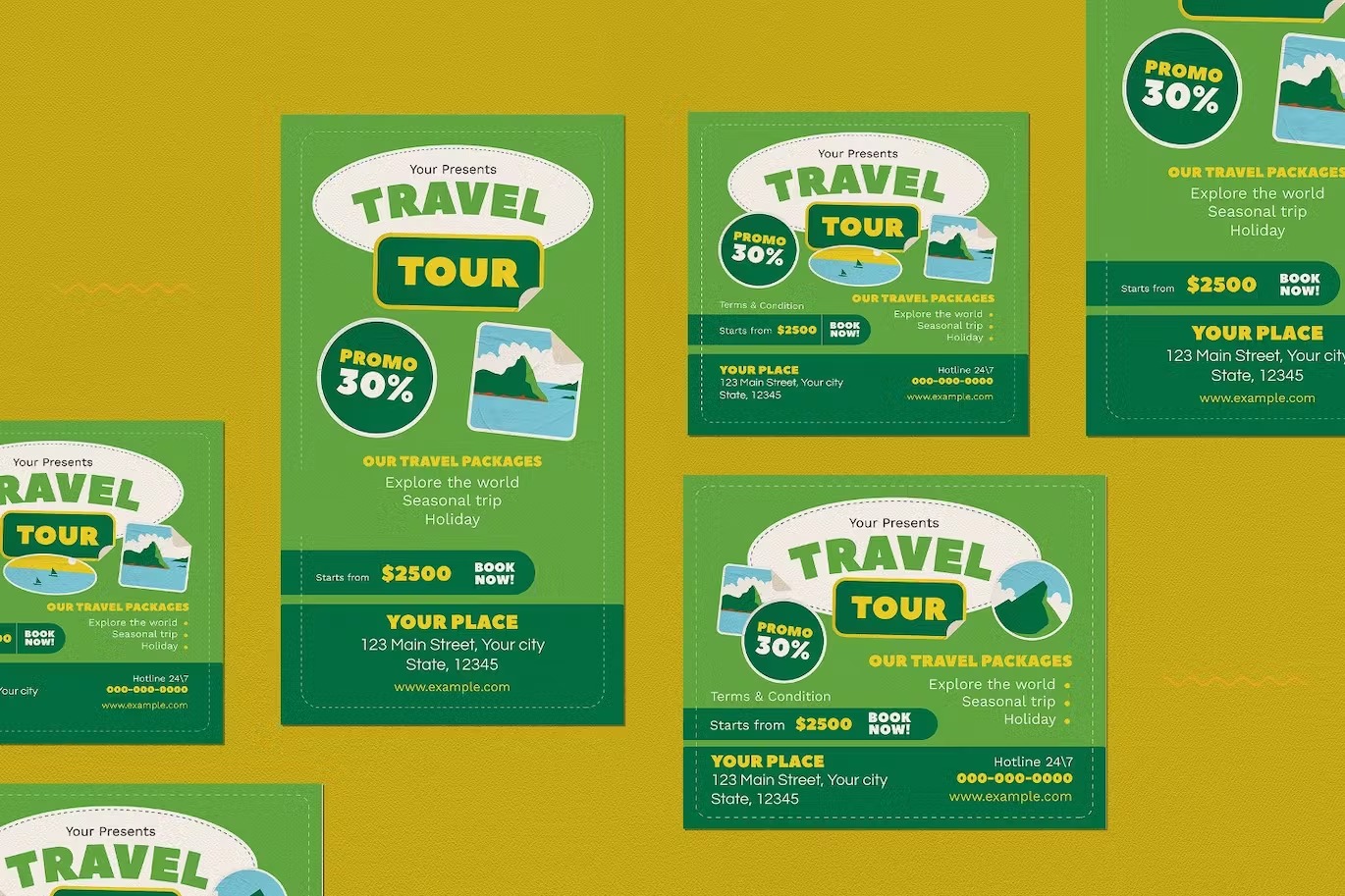 Modern and Green Travel Agency Brochure Set-flyer - Image 3
