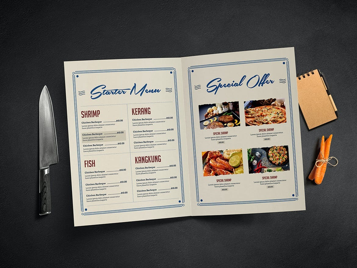 Restaurant- seafood menu - Image 2