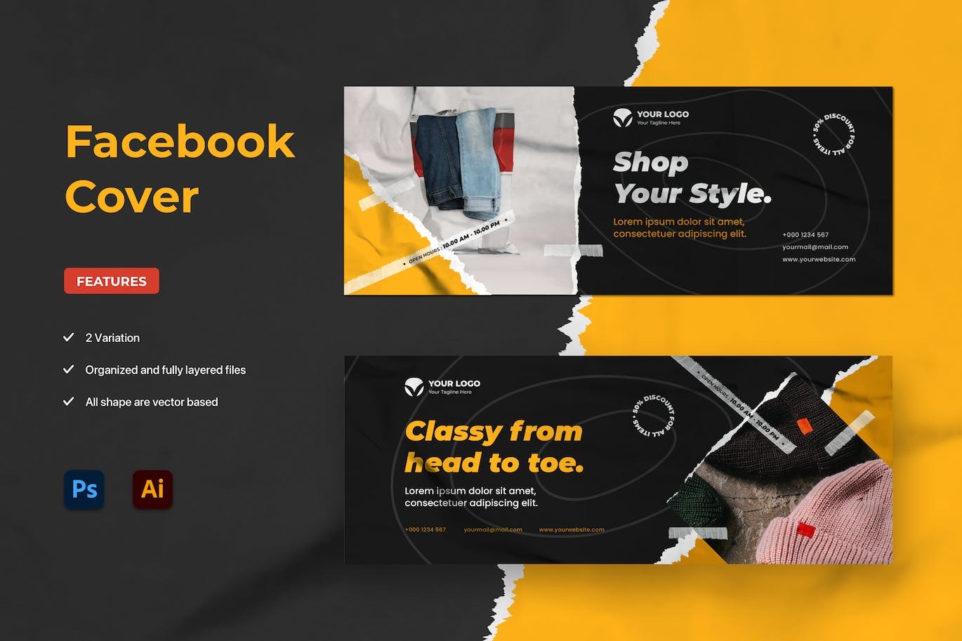 Shop Fashion Style Facebook Cover Template