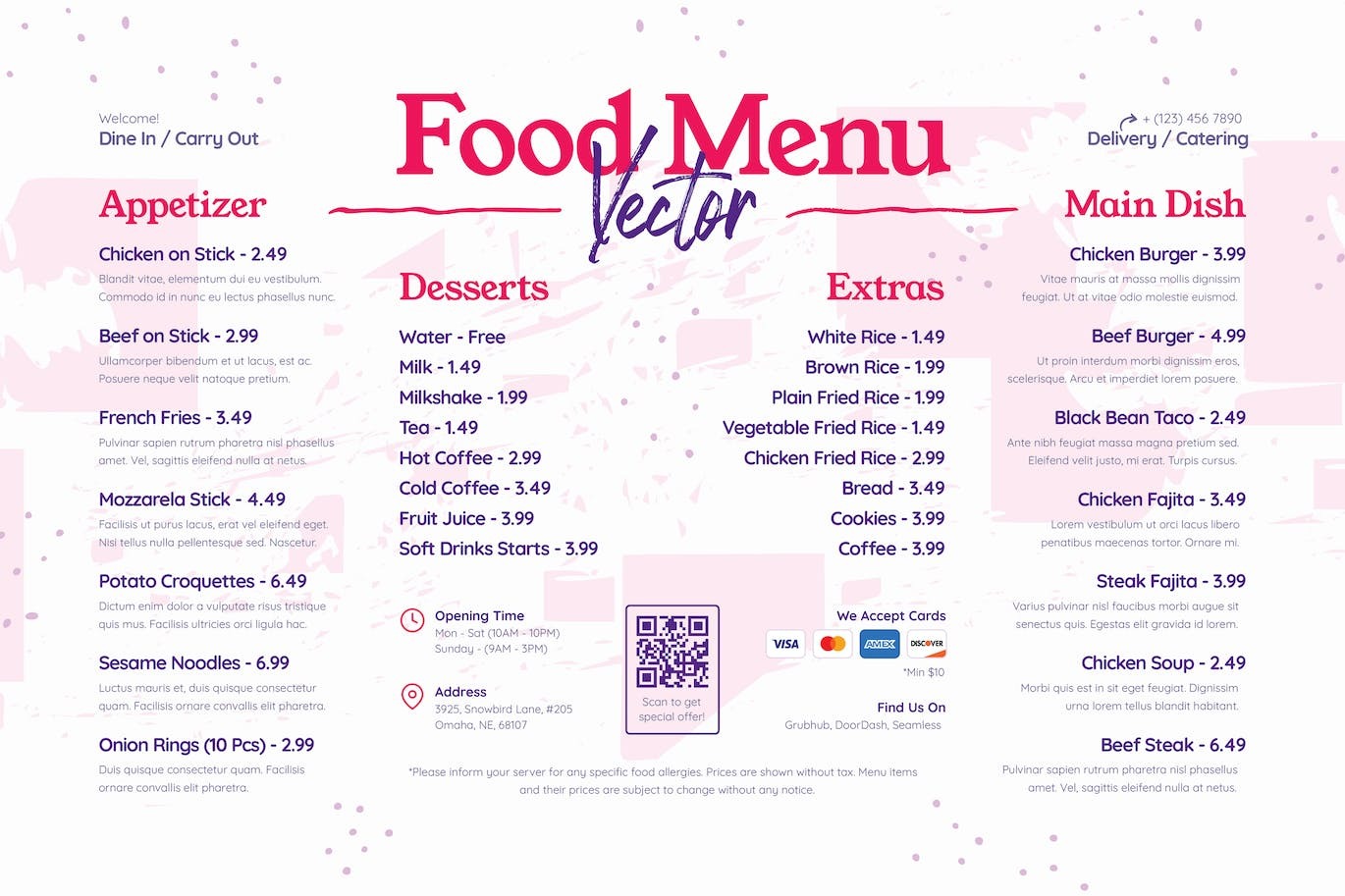 food menu Template