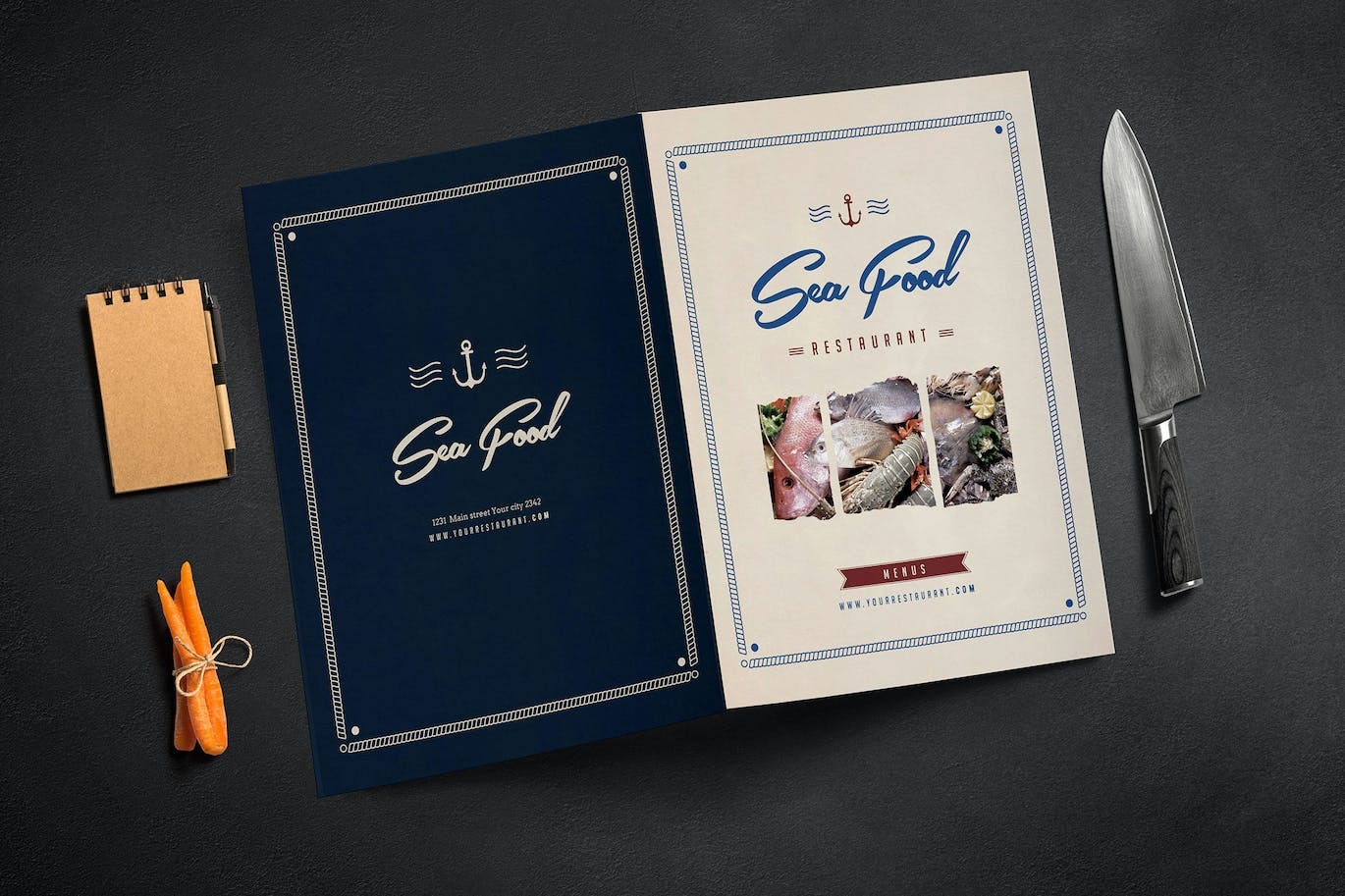 Restaurant- seafood menu