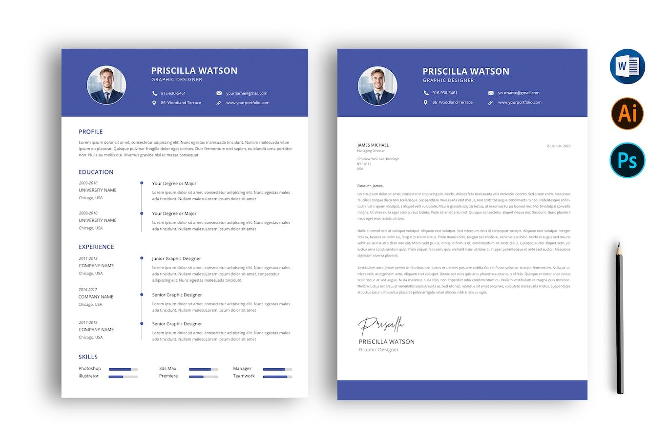 Professional curriculum resume template