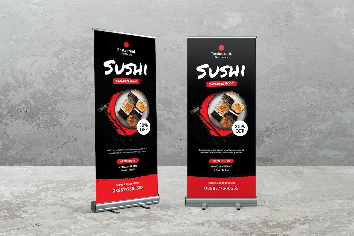 Restaurant roll up banner template
