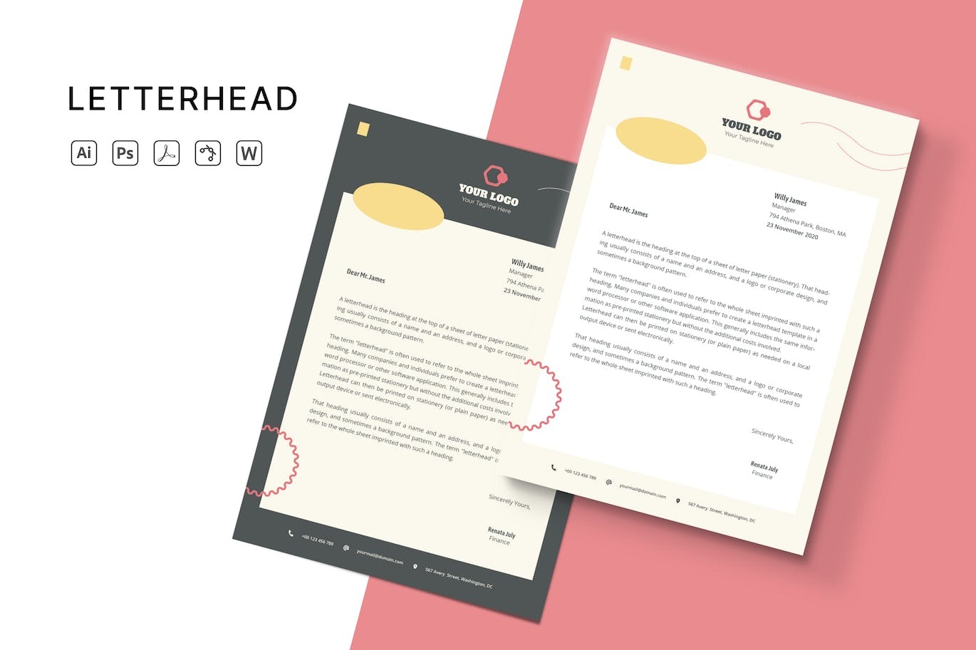 Letterhead design template
