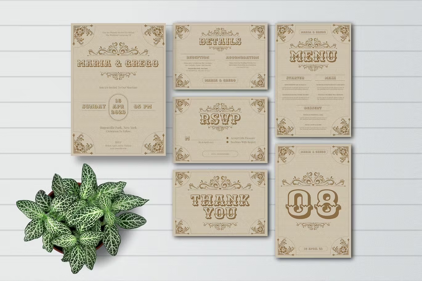 wedding invitations set