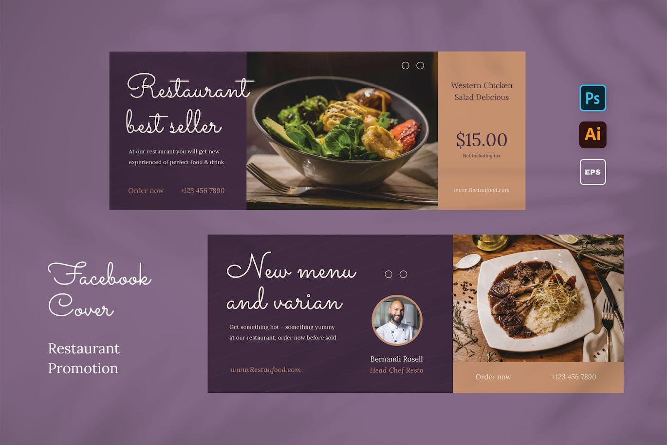 Facebook cover for restaurant