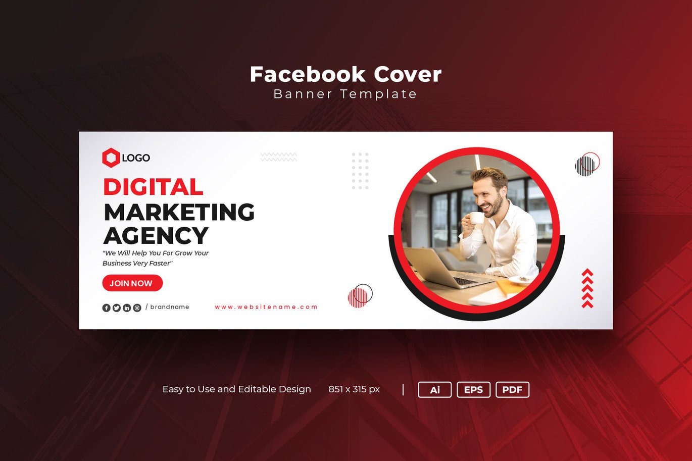 Digital Marketing Facebook Cover Template