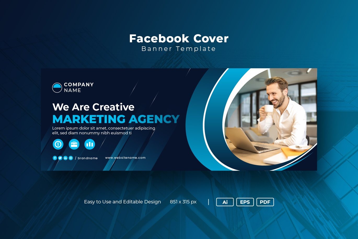 Digital marketing agency Facebook Cover Template