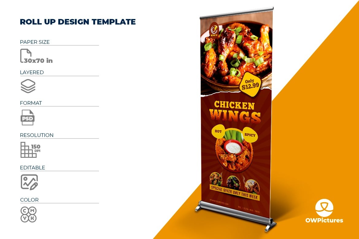 Restaurant Rollup Signage Template